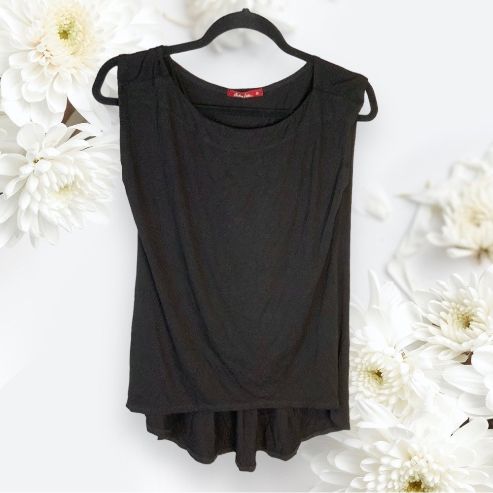 Barbara Lesser Black Sleeveless Top w Spandex Wm S